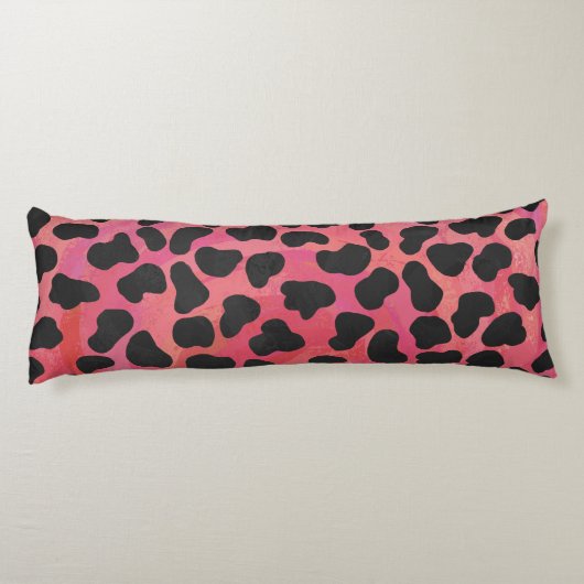 Dalmatische zwarte en rode afdrukken lichaamskussen (Achterkant)
