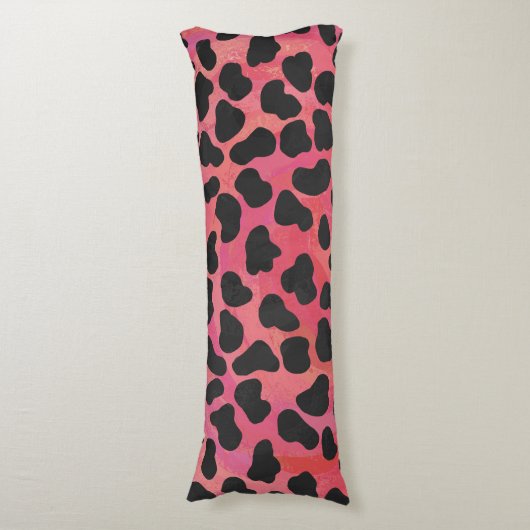 Dalmatische zwarte en rode afdrukken lichaamskussen (Voorkant Verticaal)