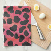 Dalmatische zwarte en rode afdrukken theedoek (Quarter Fold)