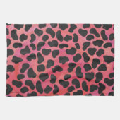 Dalmatische zwarte en rode afdrukken theedoek (Horizontaal)