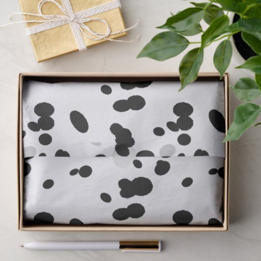 Dalmatische zwarte en witte vlekkerige hondenvacht tissuepapier (Geschenk)