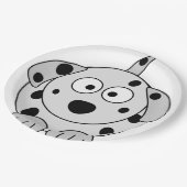 dalmatische zwarte ronde cartoon papieren bordje (Gekanteld)