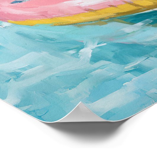 Dalmatische Zwembad Float Art Print: Zomer Hond Mu Poster (Hoek)