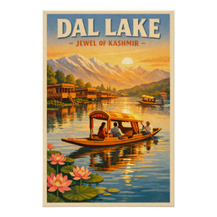 Dalmeer, Srinagar, India, in klassieke stijl Perfect Poster