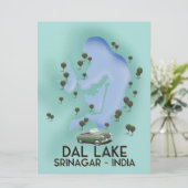 Dalmeer, Srinagar, India reisposter Kaart (Staand voorkant)