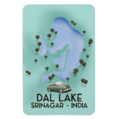 Dalmeer, Srinagar, India reisposter Kaart Magneet (Verticaal)