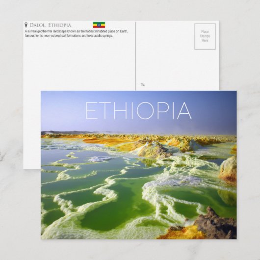 Dalol, Ethië Reisansichtkaart Briefkaart (Voorkant / Achterkant)