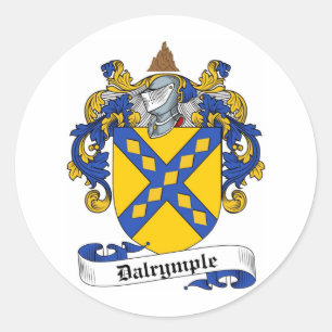 DALRYMPELFAMILIE - DALRYMPELKAT VAN WAPENS RONDE STICKER