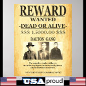 Dalton Gang Reward Aangeboden Gezocht Poster