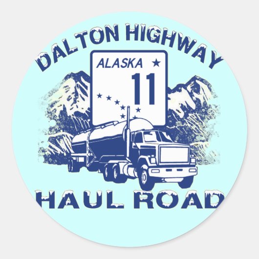 DALTON HIGHWAY HAUL ROAD RONDE STICKER (Voorkant)