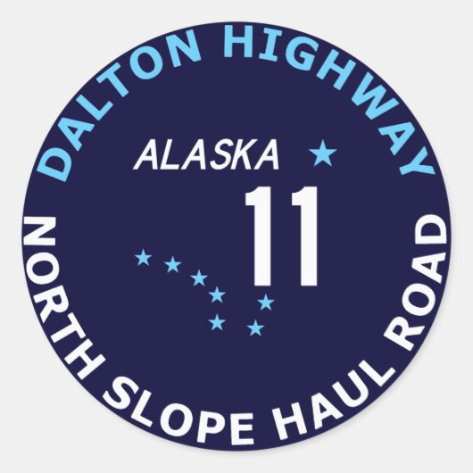 Dalton Highway, North Slope Haul Road Ronde Sticker (Voorkant)