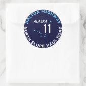 Dalton Highway, North Slope Haul Road Ronde Sticker (Tas)