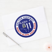 Dalton Highway, North Slope Haul Road Ronde Sticker (Envelop)