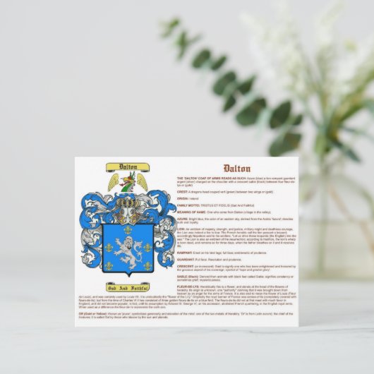 Dalton (Iers) Briefkaart (Staand voorkant)