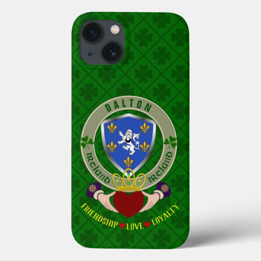 Dalton Irish Shield & Claddagh Personalized Case-Mate iPhone Case (Achterkant)
