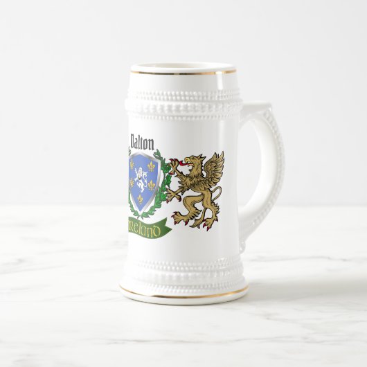 Dalton Irish Shield Gepersonaliseerde Bier Stein Bierpul (Voorkant rechts)
