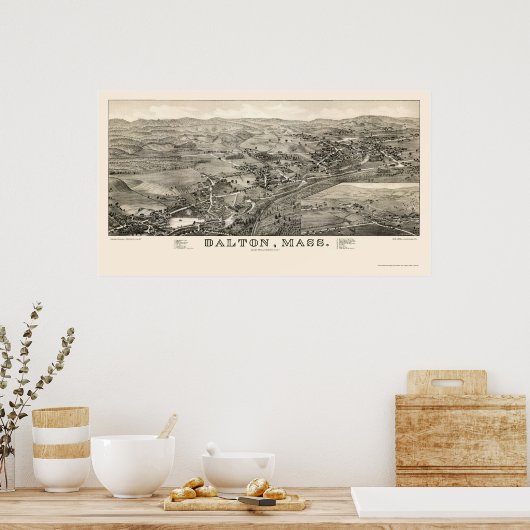 Dalton, MA Panoramic Map - 1884 Poster (Keuken)