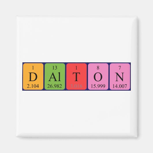 Dalton periodieke tabelnaam magneet (Voorkant)