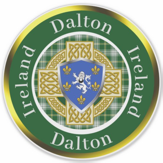 Dalton Shield & Celtic Cross gepersonaliseerd Sticker (Voorkant)