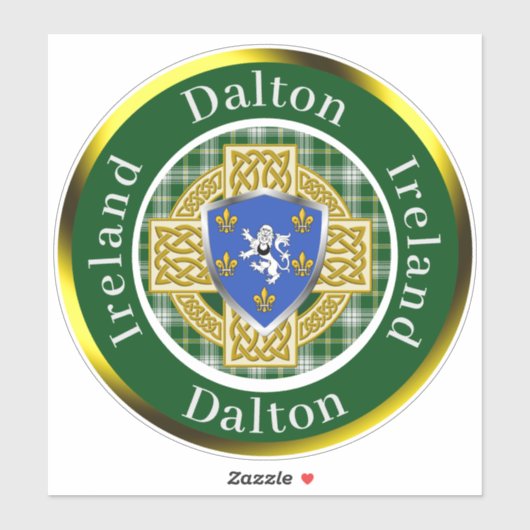 Dalton Shield & Celtic Cross gepersonaliseerd Sticker (Vel)