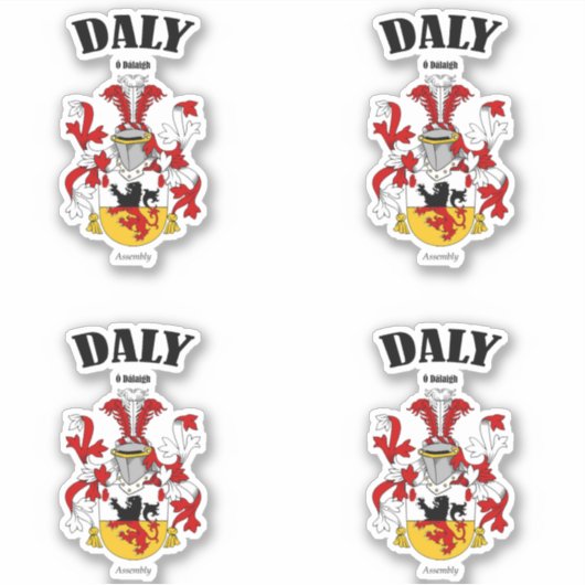 Daly Crest Ierse vertaling en betekenis (x4) Sticker (Voorkant)