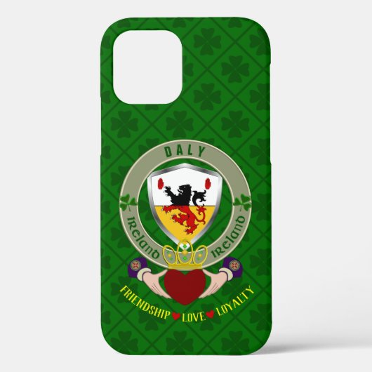 Daly Irish Shield & Claddagh gepersonaliseerd Case-Mate iPhone Case (Achterkant)