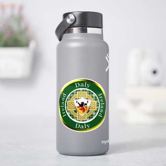 Daly Shield & Keltisch Kruis Gepersonaliseerd Sticker (HydroFlask)