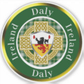 Daly Shield & Keltisch Kruis Gepersonaliseerd Sticker (Voorkant)