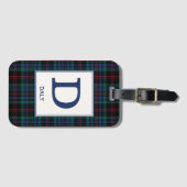 Daly Tartan Blauw Plaid Patroon Bagagelabel (Voorkant (horizontaal))