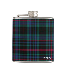 Daly Tartan Monogram Royal Blue Plaid Heupfles