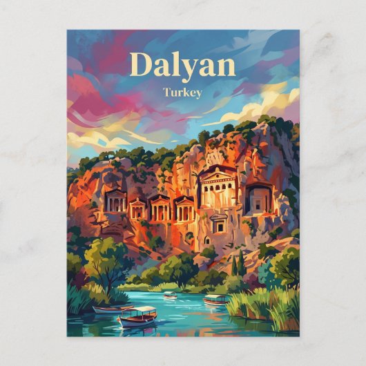 Dalyan - Rotstomben Turkije Briefkaart (Voorkant)