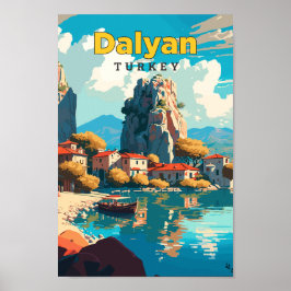 Dalyan Turkije Travel Art Vintage Poster