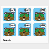 Dam Beaver Vierkante Sticker (Vel)