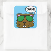 Dam Beaver Vierkante Sticker (Tas)