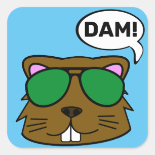 Dam Beaver Vierkante Sticker