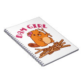 Dam Girl Cute Beaver Notitieboek (Rechterzijde)