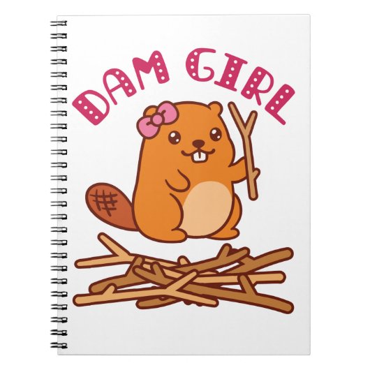 Dam Girl Cute Beaver Notitieboek (Voorkant)