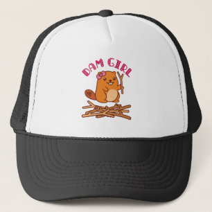 Dam Girl Cute Beaver Trucker Pet