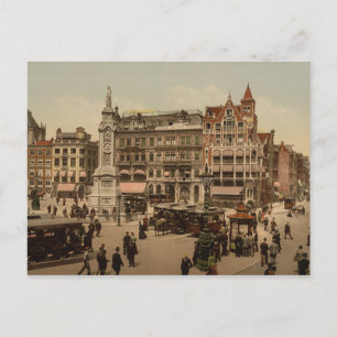 Dam Square, Amsterdam, Nederland Briefkaart