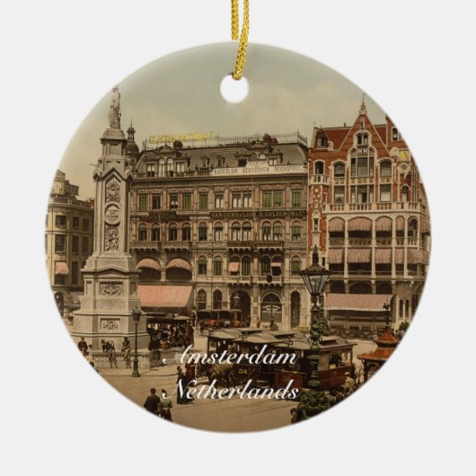 Dam Square, Amsterdam, Nederland Keramisch Ornament (Voorkant)