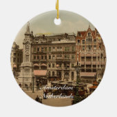 Dam Square, Amsterdam, Nederland Keramisch Ornament (Achterkant)
