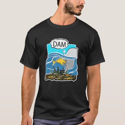 Dam Vis Grafisch Ontwerp Grap Dier T-shirt (Voorkant)
