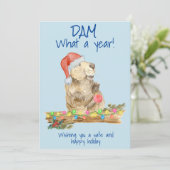 Dam Wat een Jaar Bever 2020 Kerstmis Feestdagenkaart (Staand voorkant)