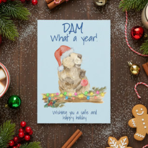 Dam Wat een Jaar Bever 2020 Kerstmis Feestdagenkaart