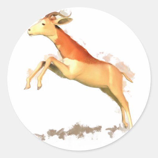 Dama Gazelle Ronde Sticker (Voorkant)
