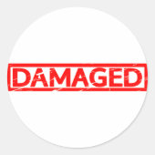 Damage Stamp Ronde Sticker (Voorkant)