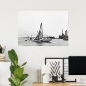 Damaged Racing Yacht, 1899 Poster (Thuiskantoor)