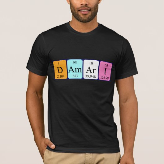 Damari periodiek systeem naam shirt (Voorkant)
