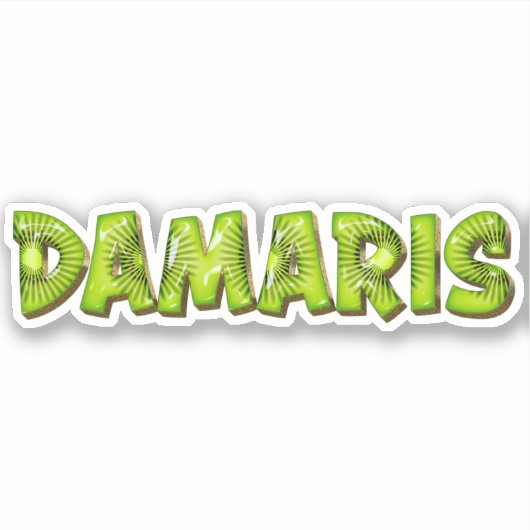 Damaris Name Kiwi Design Aufkleber Sticker (Voorkant)