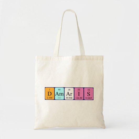 Damaris periodieke lijstnaam canvas tas (Voorkant)